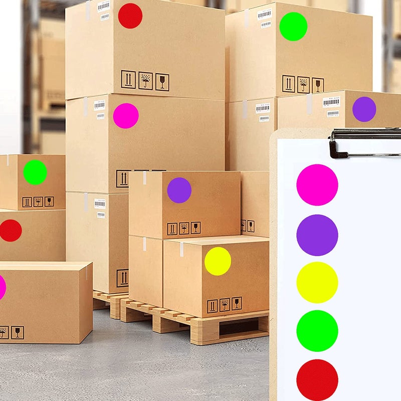 Well Tile 2 Inch Color-Code Labels Round Circle Stickers for Color Coding - Fluorescent Pink Christmas Inventory Labels Moving Stickers for Labeling Warehouse Classroom Office Food Service and Medical 500 Pcs - Image 5